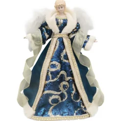 Discount Christmas Forever ANGEL TREE TOP 16″ BLUE/GOLD