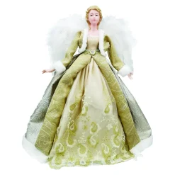 New Christmas Forever ANGEL TREE TOP 16″ GOLD/ SILVER