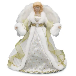 New Christmas Forever ANGEL TREE TOP 12″ IVORY/GOLD