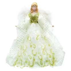 Discount Christmas Forever ANGEL TREE TOP 16″ IVORY/GOLD W/ LED LIGHTS