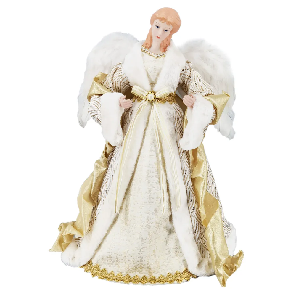 Outlet Christmas Forever ANGEL TREE TOP 24″ IVORY/GOLD
