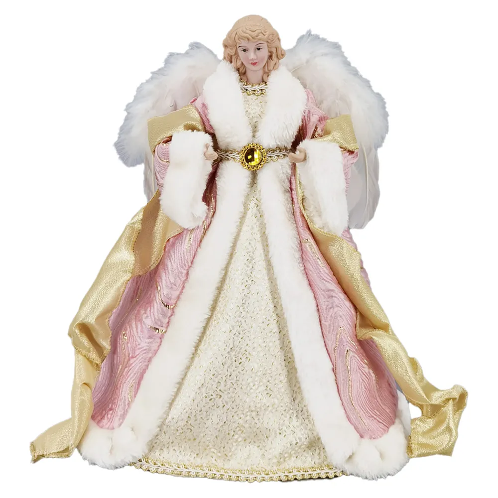 Christmas Forever ANGEL TREE TOP 16″ PINK/GOLD