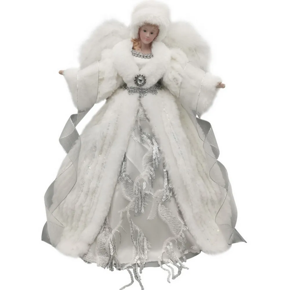 New Christmas Forever ANGEL TREE TOP 16″ SILVER/WHITE