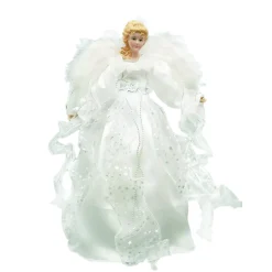 Sale Christmas Forever ANGEL TREE TOP 16″ SILVER/WHITE W/ LED LIGHTS