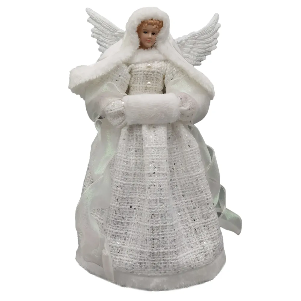 New Christmas Forever ANGEL TREE TOP 16″ WHITE