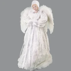 New Christmas Forever ANGEL TREE TOP 24″ WHITE FAUX FUR W/ LACE W/ HAT