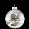Discount Christmas Forever BALL CLEAR 100MM W/ PINECONE, 2 TWIGS INSIDE