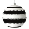 Discount Christmas Forever BALL DECOR BLACK/WHITE 100MM BEADED SWIRL