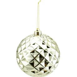 Discount Christmas Forever BALL DIAMOND CUT 150MM SHINY LIGHT GOLD