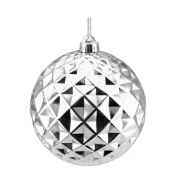 Clearance Christmas Forever BALL DIAMOND CUT 150MM SHINY SILVER