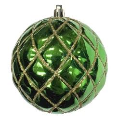 Sale Christmas Forever BALL DIAMOND PT. 100MM SHINY GREEN W/ GOLD GLTR.