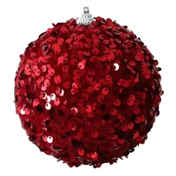 New Christmas Forever BALL FABRIC SEQUIN 120MM BURGUNDY