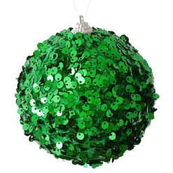Best Christmas Forever BALL FABRIC SEQUIN 100MM GREEN
