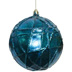 Best Christmas Forever BALL FOILED W/STRING 100MM BLUE