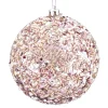 New Christmas Forever BALL GLITTER & BEAD 105MM BLUSH PINK