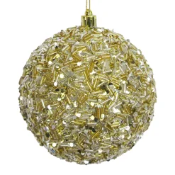 Sale Christmas Forever BALL GLITTER & BEAD 100MM CHAMPAGNE GOLD