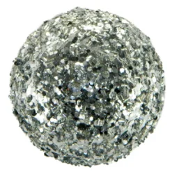 Clearance Christmas Forever BALL GLITTER & BEAD 105MM SILVER