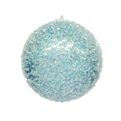 Clearance Christmas Forever BALL GLITTER & ICE 150MM ICE BLUE