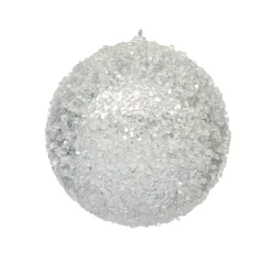 Clearance Christmas Forever BALL GLITTER & ICE 150MM SILVER