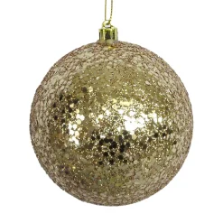 Outlet Christmas Forever BALL GLITTER 100MM CHAMPAGNE GOLD
