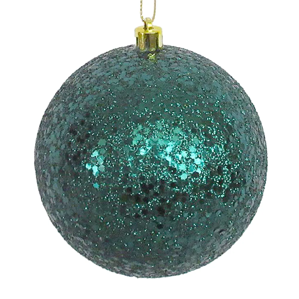 Online Christmas Forever BALL GLITTER 100MM EMERALD GREEN