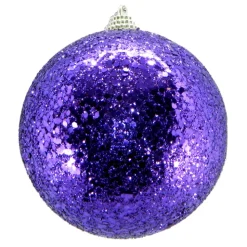 Clearance Christmas Forever BALL GLITTER 100MM PURPLE
