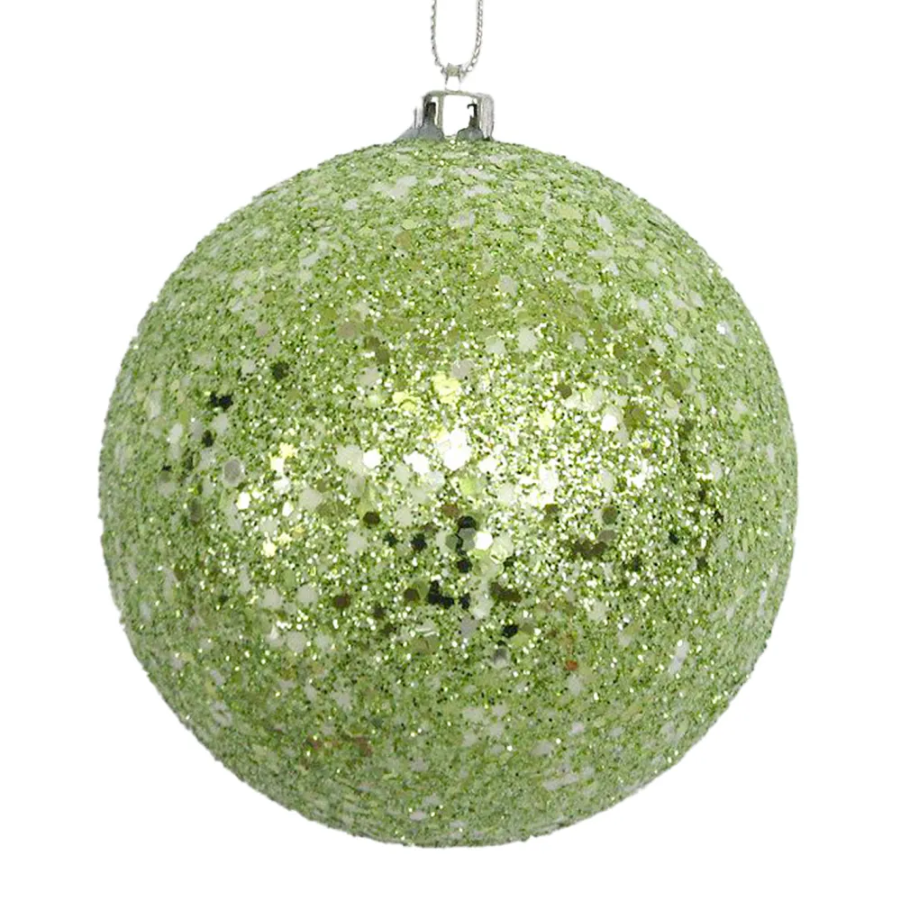 Online Christmas Forever BALL GLITTER 100MM SAGE GREEN
