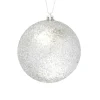 Discount Christmas Forever BALL GLITTER 100MM SILVER
