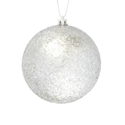 Discount Christmas Forever BALL GLITTER 100MM SILVER
