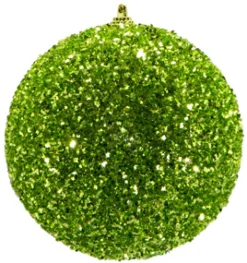 Clearance Christmas Forever BALL GLITTER-3D 125MM GREEN CHARTREUSE
