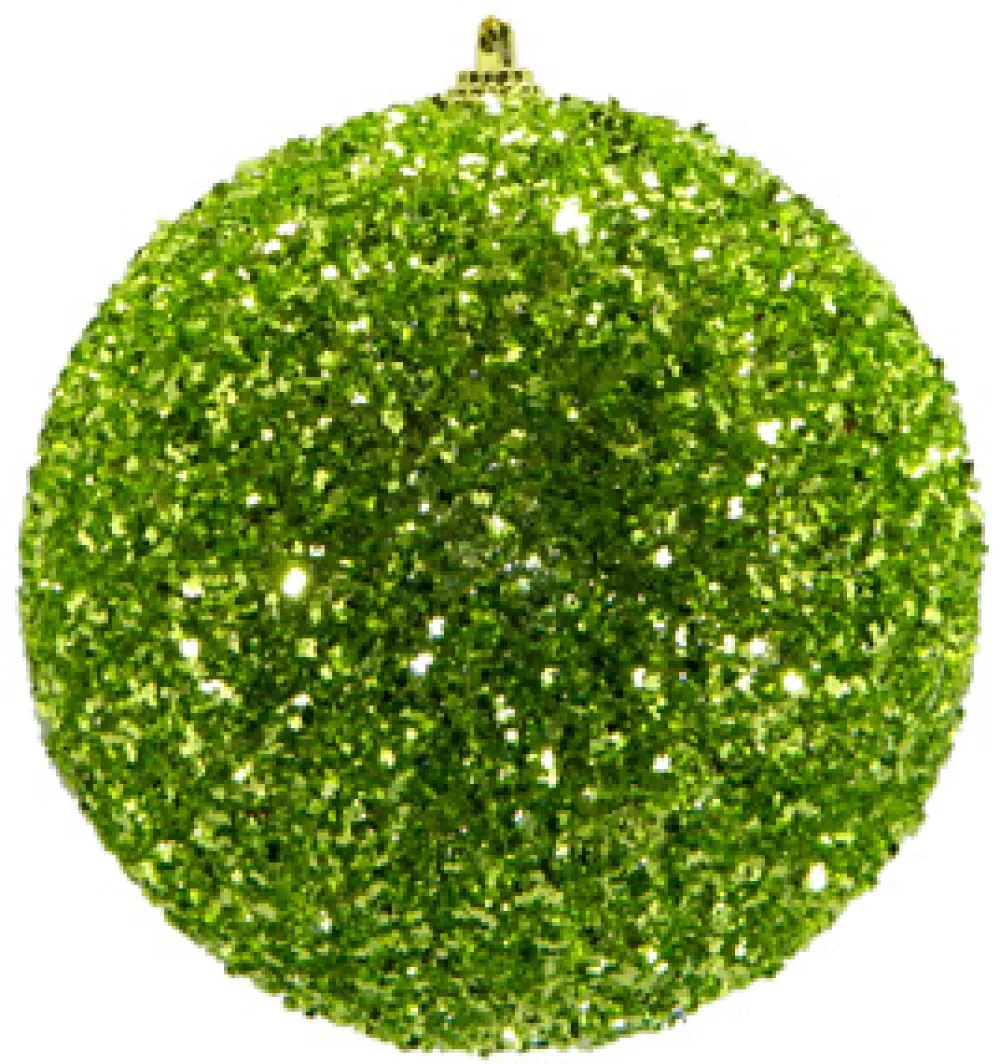 Clearance Christmas Forever BALL GLITTER-3D 125MM GREEN CHARTREUSE