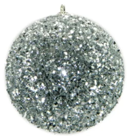 Best Christmas Forever BALL GLITTER-3D 105MM SILVER