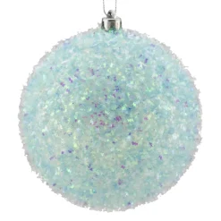 Clearance Christmas Forever BALL GLITTER-IRR 3D 100MM ICE BLUE