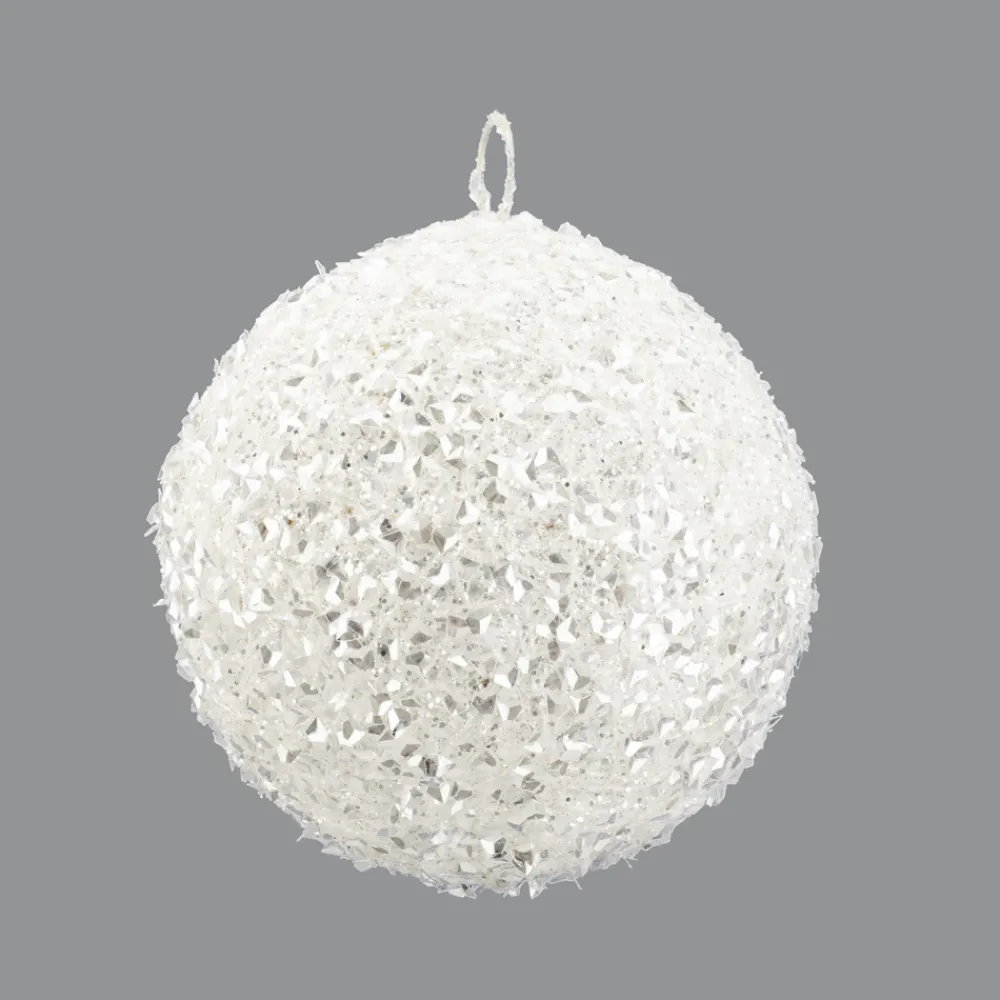 Best Christmas Forever BALL METAL WIRE/ GLITTER 150MM WHITE