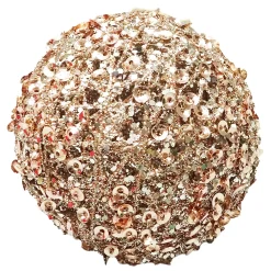 Online Christmas Forever BALL METAL WIRE/ YARN 120MM ROSE GOLD SEQUIN & GLITTER