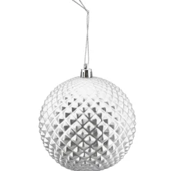Sale Christmas Forever BALL 100MM DIAMOND RAISED MATT SILVER