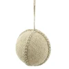 Best Christmas Forever BALL NATURAL BURLAP 4″