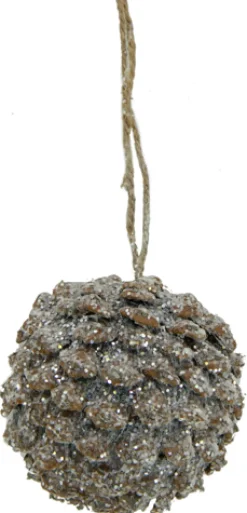 Christmas Forever BALL PINECONE CHIP 3″ NATURAL/ ICED