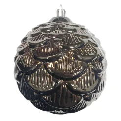 Christmas Forever BALL PINECONE LOOK 100MM SHINY CHOCOLATE