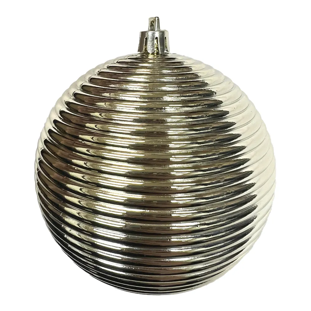 Best Christmas Forever BALL RIBBED 100MM SHINY GOLD