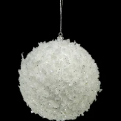 Clearance Christmas Forever BALL SNOW & ICE 100MM WHITE