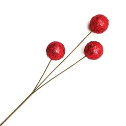 Best Christmas Forever BALL SPRAY 24″ GLITTER RED
