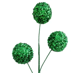 Best Christmas Forever BALL SPRAY 26″X3.5″X3 GREEN SEQUINS