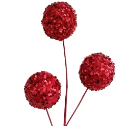 Hot Christmas Forever BALL SPRAY 26″X3.5″X3 RED SEQUINS