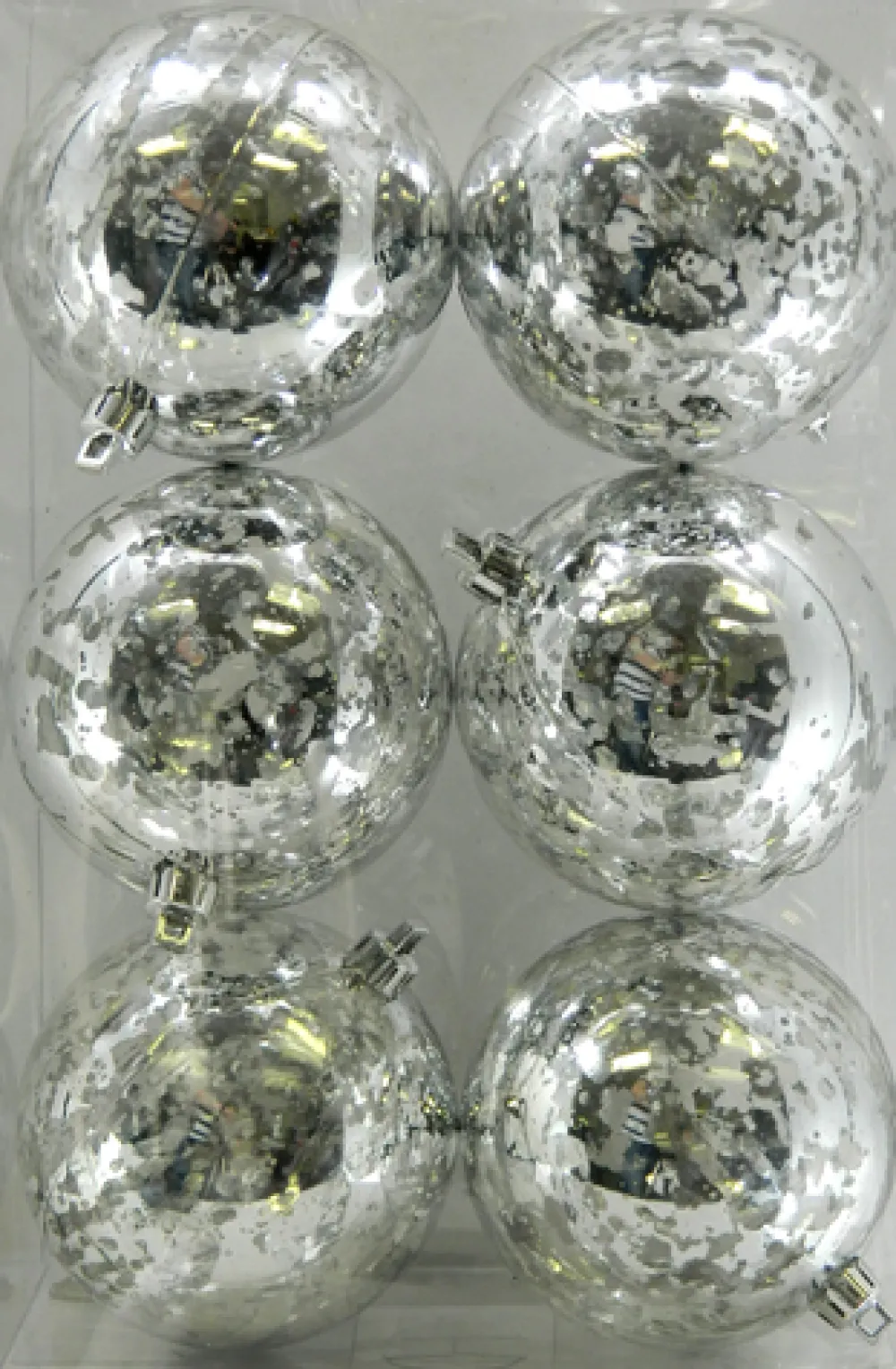 Outlet Christmas Forever BALLS BOXED MERCURY FINISH 6PC 80MM SILVER