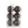 Christmas Forever BALLS BOXED 6PC 80MM BLACK SHINY/ MATT