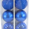 Hot Christmas Forever BALLS BOXED 6PC 80MM BLUE SHINY/ MATT