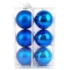 New Christmas Forever BALLS BOXED 6PC 100MM BLUE SHINY/ MATT