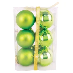 Hot Christmas Forever BALLS BOXED 12PC 60MM CHARTREUSE SHINY/ MATT