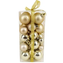 Outlet Christmas Forever BALLS BOXED 36PC 20/30/40MM GOLD SHINY/ MATT